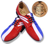 View Item New Red White Blue SUEDE Mod Weller Jam Badger Shoes